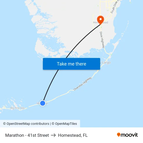 Marathon - 41st Street to Homestead, FL map