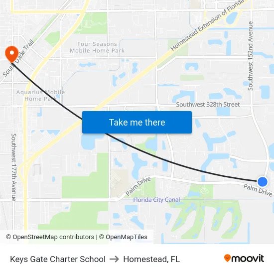 Keys Gate Charter School to Homestead, FL map