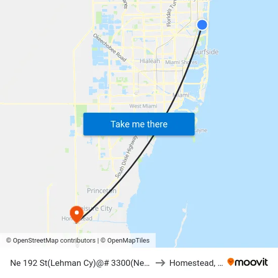 Ne 192 St(Lehman Cy)@# 3300(Ne 191 to Homestead, FL map