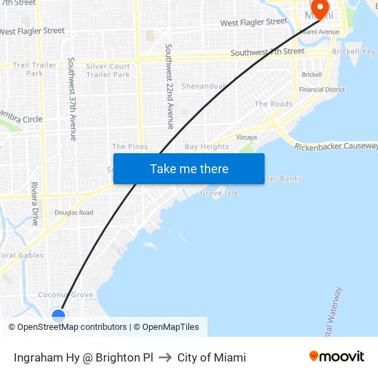 Ingraham Hy @ Brighton Pl to City of Miami map
