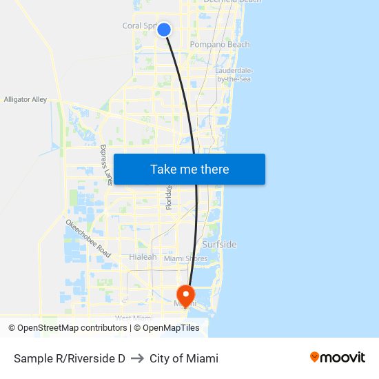 Sample R/Riverside D to City of Miami map