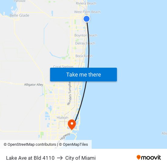 Lake Ave at Bld 4110 to City of Miami map