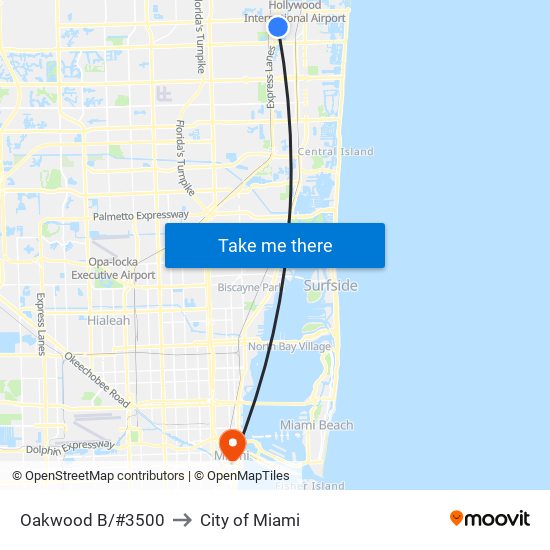 Oakwood B/#3500 to City of Miami map