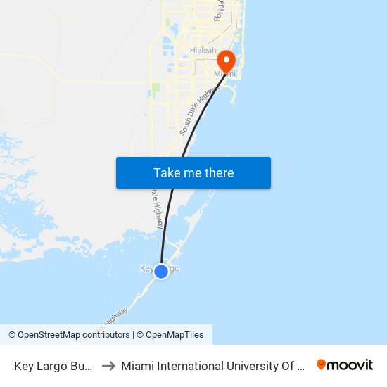 Key Largo Bus Stop to Miami International University Of Art & Design map