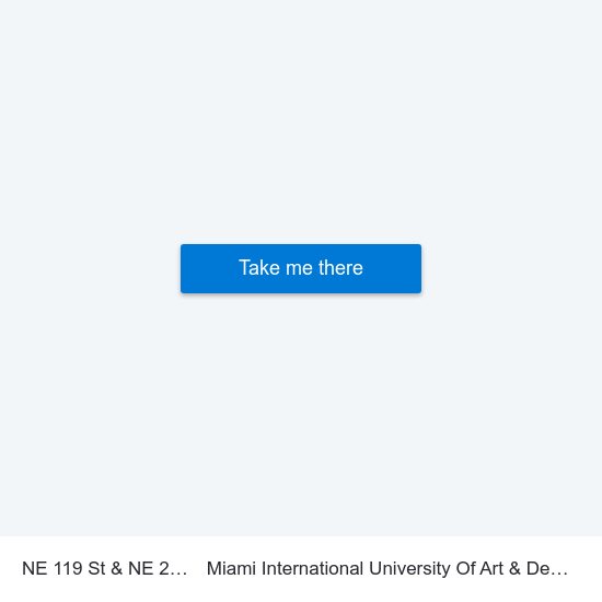 NE 119 St & NE 2 Av to Miami International University Of Art & Design map