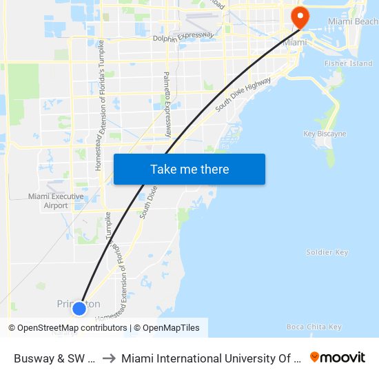 Busway & SW 244 St to Miami International University Of Art & Design map
