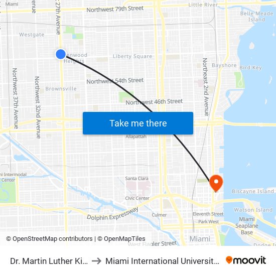 Dr. Martin Luther King Jr. Plaza to Miami International University Of Art & Design map