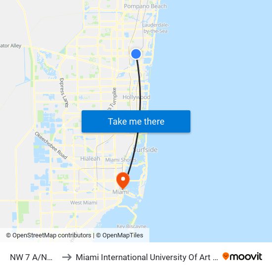 NW 7 A/Nw 5 S to Miami International University Of Art & Design map