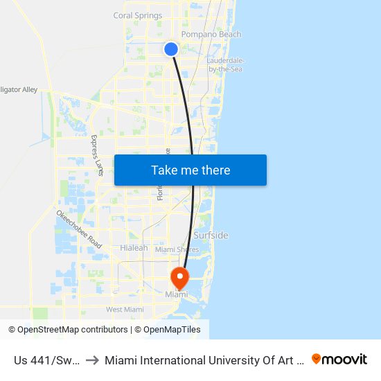 Us 441/Sw 8 C to Miami International University Of Art & Design map