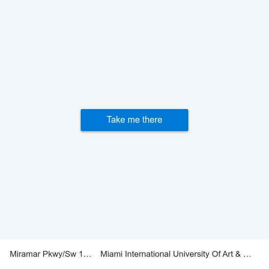 Miramar Pkwy/Sw 172 A to Miami International University Of Art & Design map