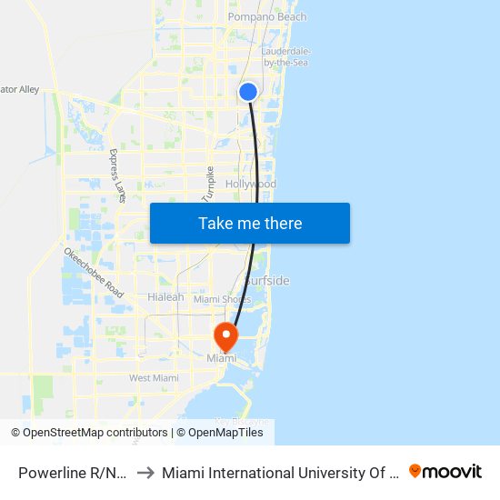 POWERLINE R/NW 14 C to Miami International University Of Art & Design map