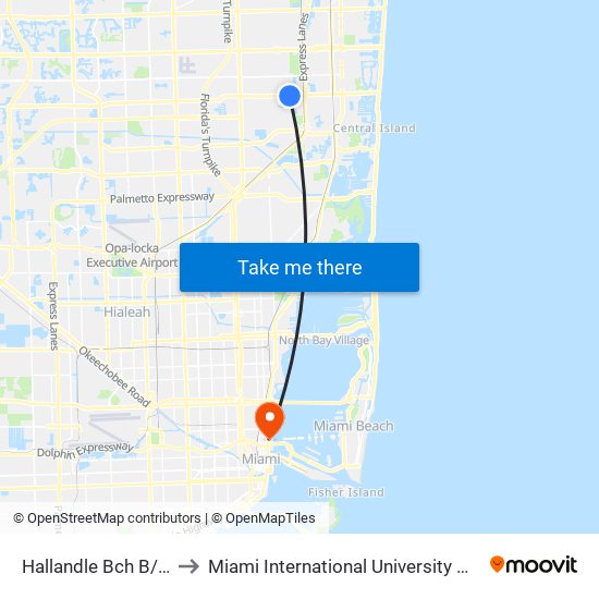 Hallandle Bch B/Sw 32 A to Miami International University Of Art & Design map