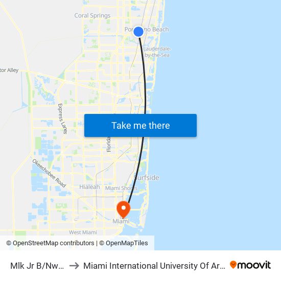Mlk Jr B/Nw 17 A to Miami International University Of Art & Design map