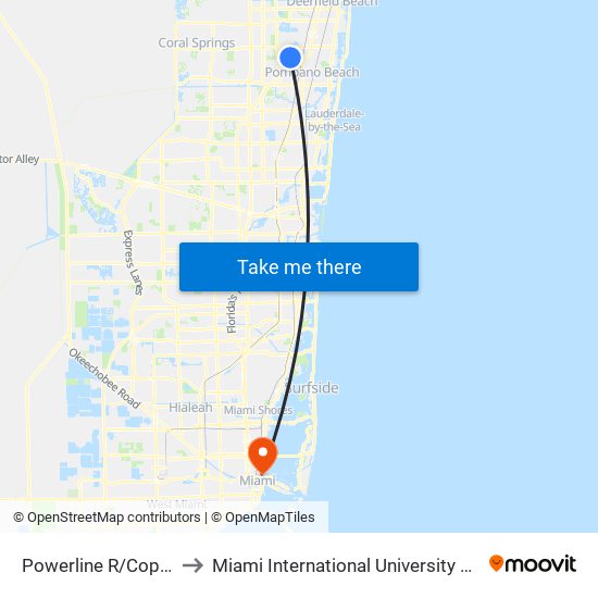 Powerline R/Copans R (N) to Miami International University Of Art & Design map