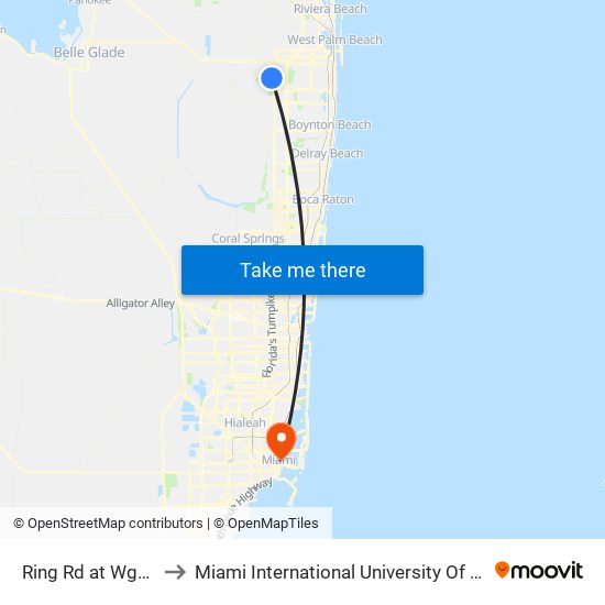 RING RD at WGM TRML to Miami International University Of Art & Design map