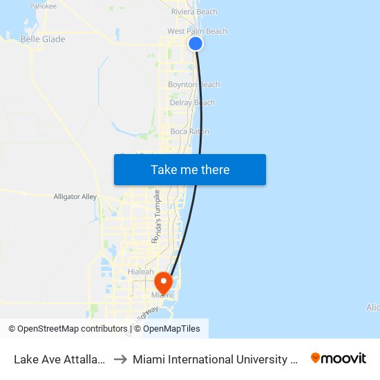 Lake Ave Attallapoosa St to Miami International University Of Art & Design map