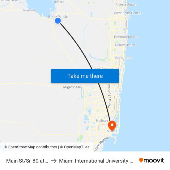Main St/Sr-80 at Bld 400 to Miami International University Of Art & Design map