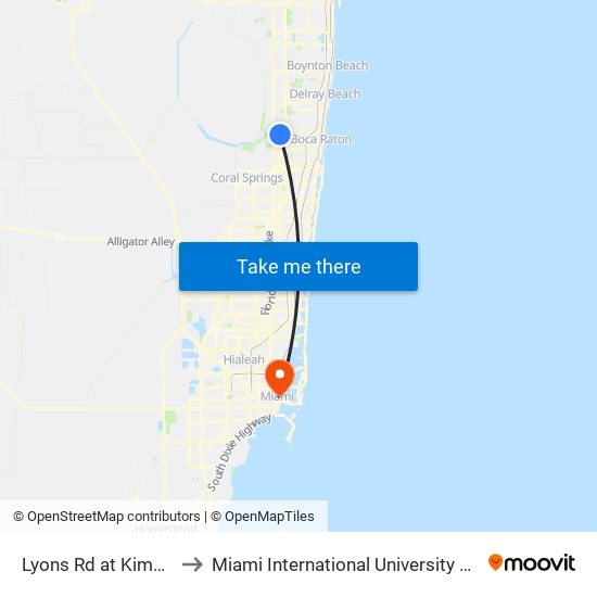 Lyons Rd at  Kimberly Blvd to Miami International University Of Art & Design map