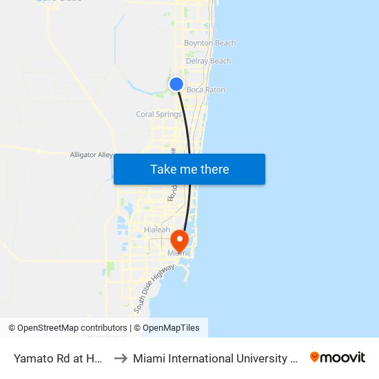 Yamato Rd at Hbsc Plaza to Miami International University Of Art & Design map