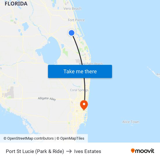 Port St Lucie (Park & Ride) to Ives Estates map