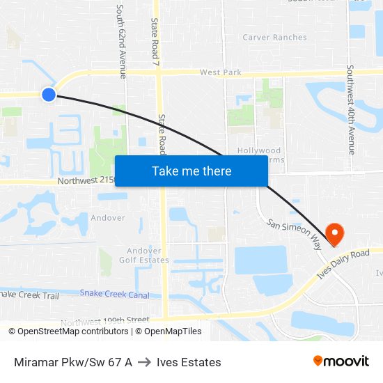 Miramar Pkw/Sw 67 A to Ives Estates map