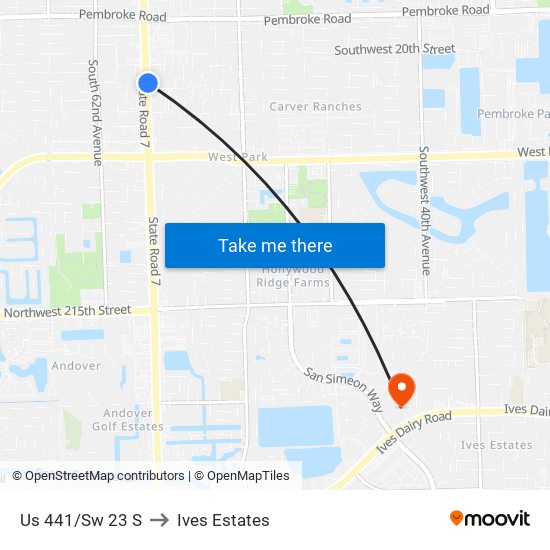 Us 441/Sw 23 S to Ives Estates map