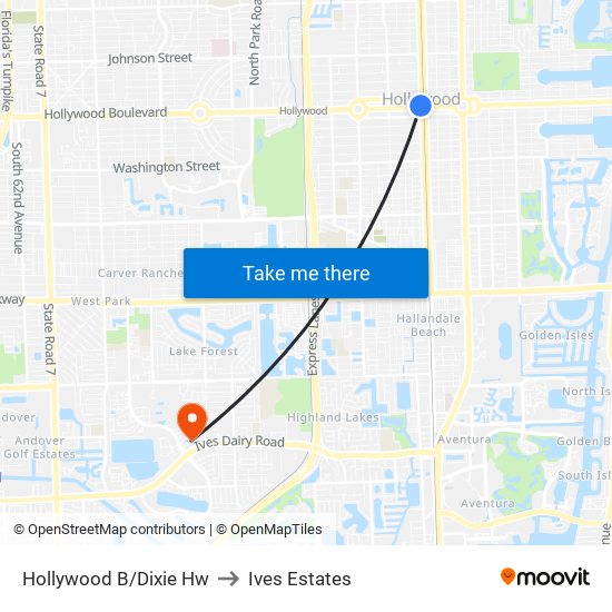 HOLLYWOOD B/DIXIE HW to Ives Estates map