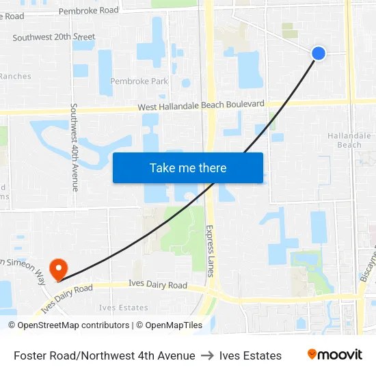 Foster Road/Northwest 4th Avenue to Ives Estates map