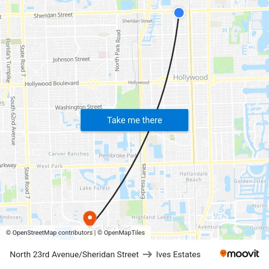 North 23rd Avenue/Sheridan Street to Ives Estates map
