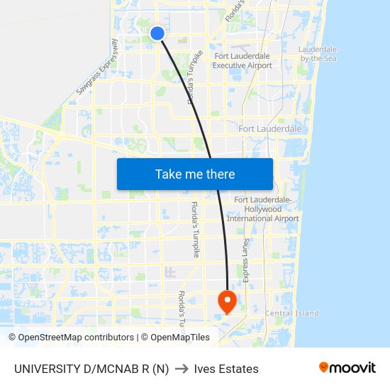 University D/Mcnab R (N) to Ives Estates map