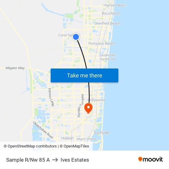 Sample R/Nw 85 A to Ives Estates map