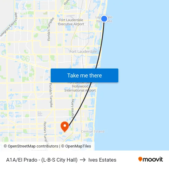 A1A/El Prado - (L-B-S City Hall) to Ives Estates map