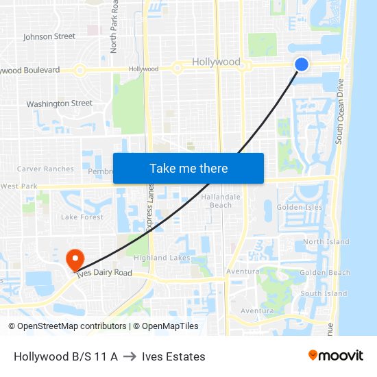 Hollywood B/S 11 A to Ives Estates map