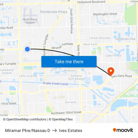 MIRAMAR PKW/NASSAU D to Ives Estates map