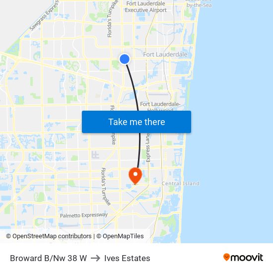 BROWARD B/NW 38 W to Ives Estates map