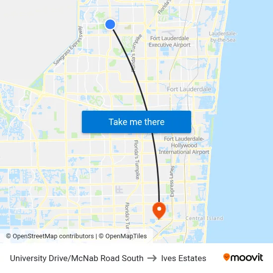 University Drive/McNab Road South to Ives Estates map