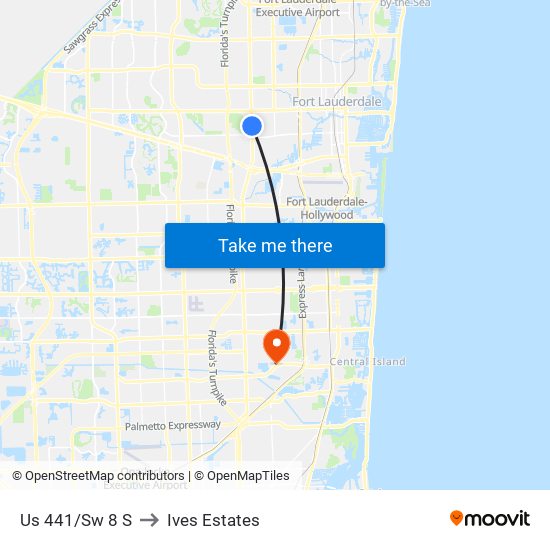 Us 441/Sw 8 S to Ives Estates map