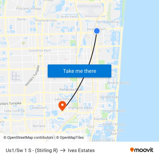 Us1/Sw 1 S - (Stirling R) to Ives Estates map