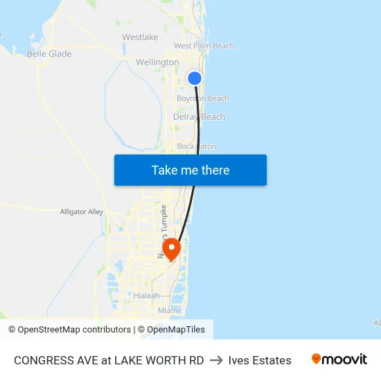 CONGRESS AVE at  LAKE WORTH RD to Ives Estates map