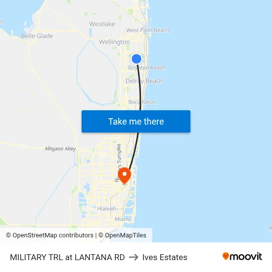 MILITARY TRL at  LANTANA RD to Ives Estates map