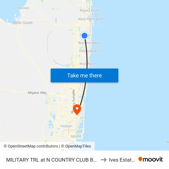 MILITARY TRL at N COUNTRY CLUB BLVD to Ives Estates map