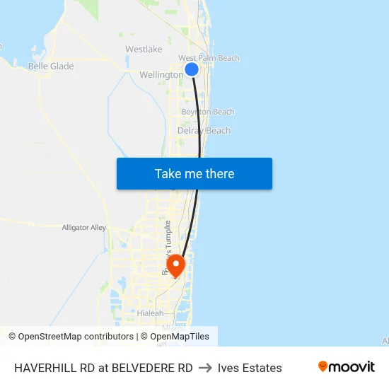 HAVERHILL RD at  BELVEDERE RD to Ives Estates map