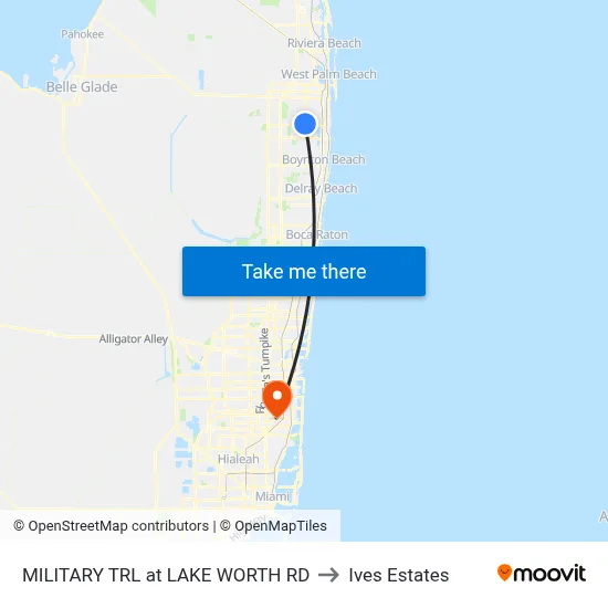 MILITARY TRL at LAKE WORTH RD to Ives Estates map