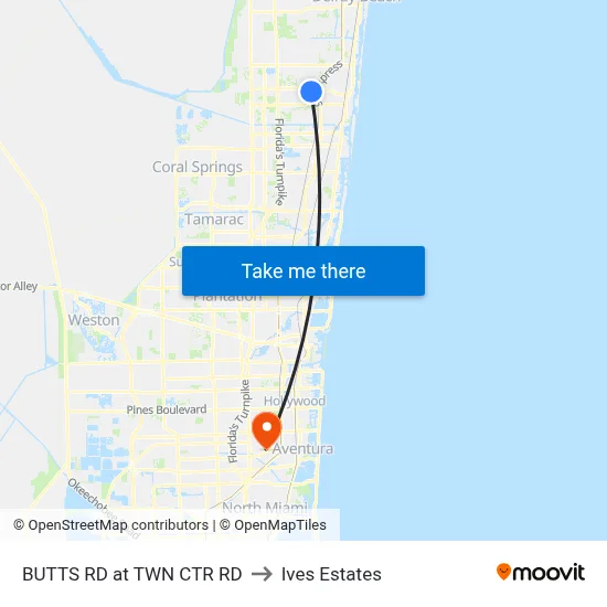BUTTS RD at TWN CTR RD to Ives Estates map