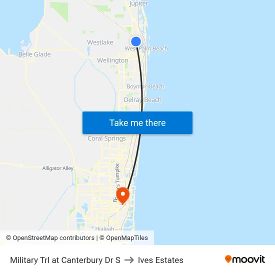 Military Trl at Canterbury Dr S to Ives Estates map