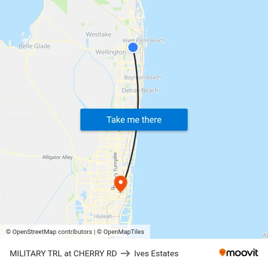 MILITARY TRL at CHERRY RD to Ives Estates map
