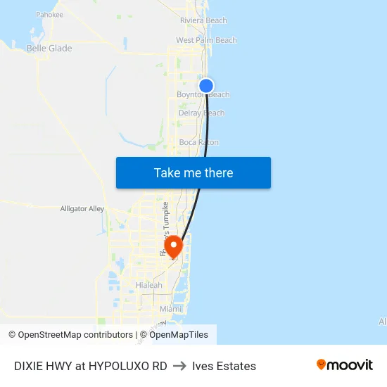 DIXIE HWY at HYPOLUXO RD to Ives Estates map