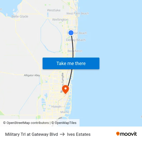 Military Trl at Gateway Blvd to Ives Estates map