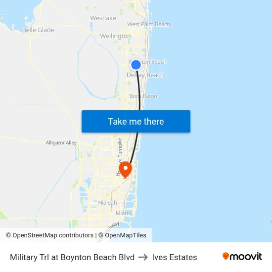 Military Trl at Boynton Beach Blvd to Ives Estates map