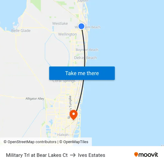Military Trl at Bear Lakes Ct to Ives Estates map